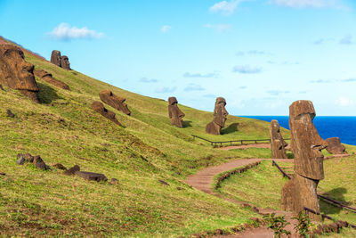 Scenic view of landscape against cloudy sky