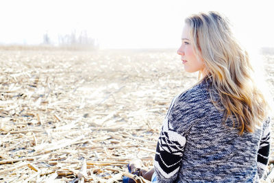 Young woman looking away