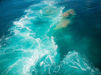 High angle view of swimming pool in sea