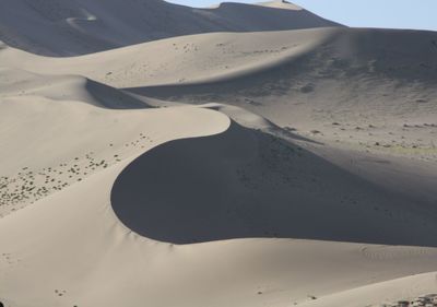 Sand dunes in desert