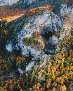 High angle view of rock formations