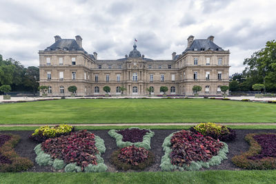 View of lawn in front of building