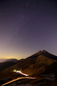 Mountains and starry sky