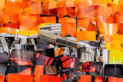 Full frame shot of shopping carts