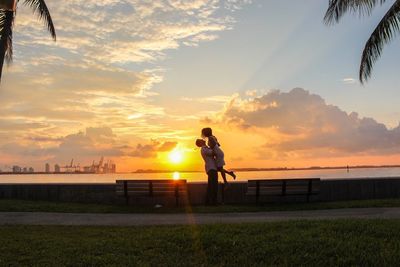 Portrait of couple at sunset