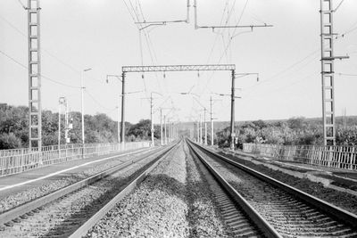 Railroad tracks against sky