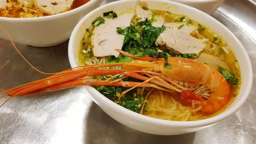 Close-up of soup in bowl