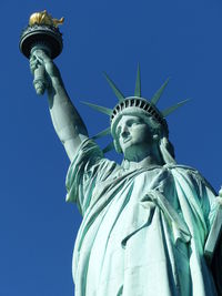 Statue of liberty against clear blue sky