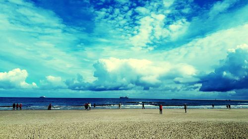 Scenic view of beach against sky