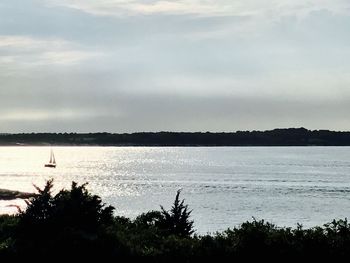 Scenic view of beach and sea against sky