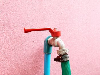 Close-up of pipe on wall