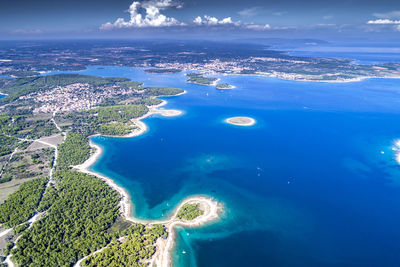 Aerial view of sea against sky