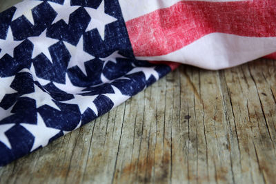 High angle view of woman standing on hardwood floor