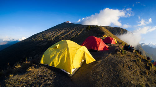 Panoramic view of mountains against sky