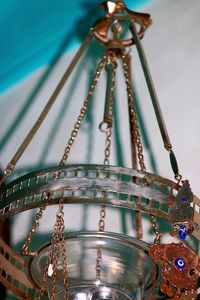 Low angle view of carousel in amusement park