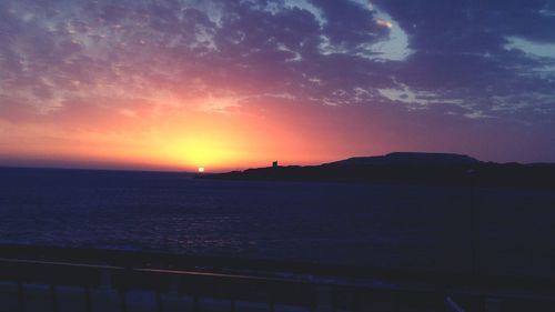 Scenic view of sunset over sea