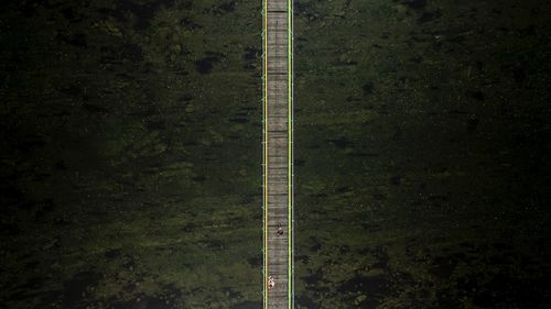Surface level of road along countryside landscape
