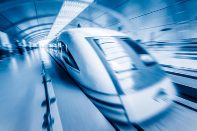 Interior of illuminated tunnel