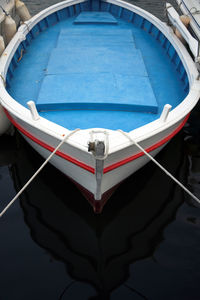 Closeup on a colorful boat in a harbor