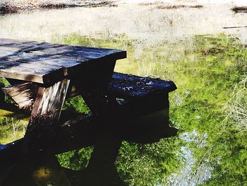 Old wooden structure in the forest