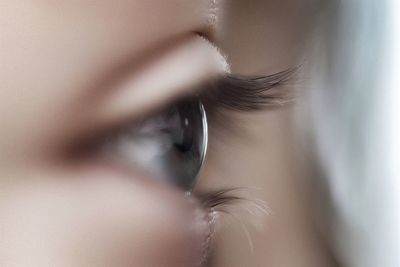 Woman with eyes closed