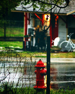 Close-up of metal gate