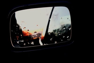 Sunset seen through car window