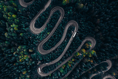 High angle view of bicycle parked on road