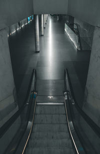 High angle view of escalator in subway