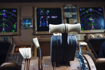 Interior of airplane cockpit