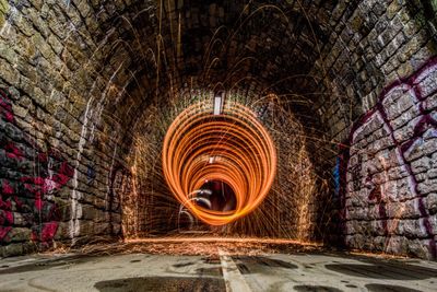 View of illuminated tunnel