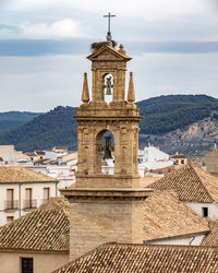 Skyline of antequera with bell tower of a beautiful church