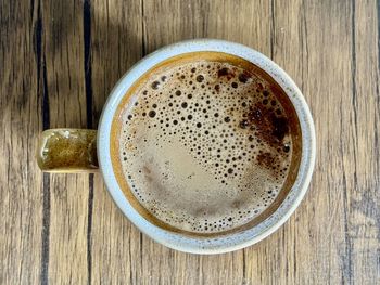 Directly above shot of coffee on table