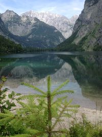 Scenic view of lake and mountains