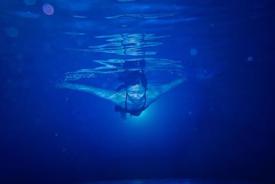Jellyfish swimming in sea