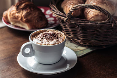 Close-up of coffee on table