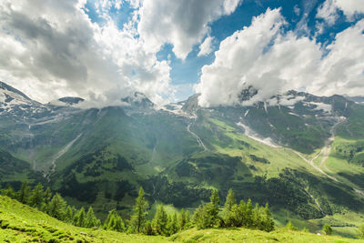 Panoramic view of landscape against cloudy sky