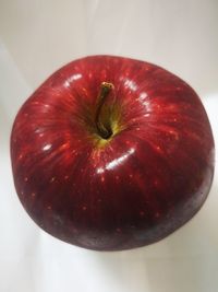 High angle view of apple on table