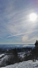 Scenic view of sea against sky during winter