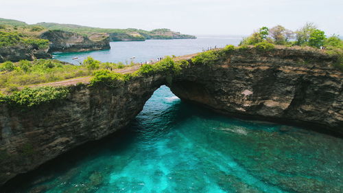 Nusa penida island bali broken beach. popular tourist destination. travel to indonesia.