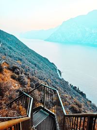 High angle view of sea against sky