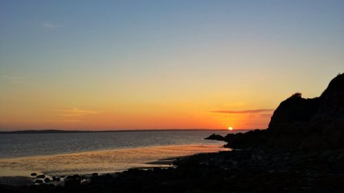 Scenic view of sea at sunset