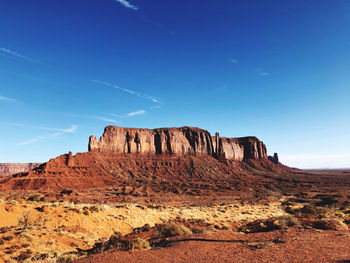 Rock formations on mountain against sky