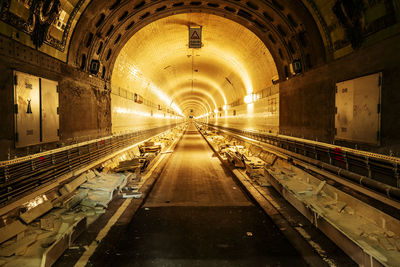 View of illuminated tunnel