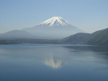 Scenic view of snowcapped mountain against sky