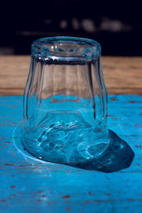 Close-up of water in jar on table