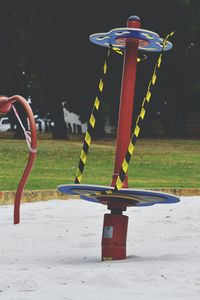 View of playground equipment in park