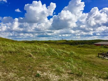 Scenic view of field against sky