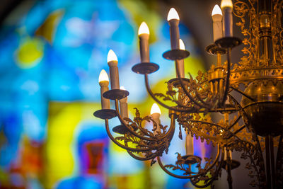 Close-up of illuminated lamp