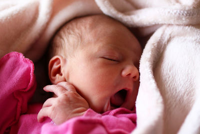 Close-up of baby sleeping